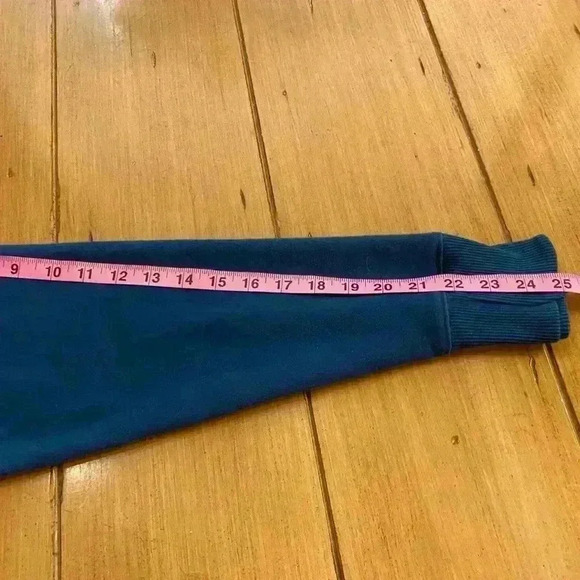 Athleta Womens Pullover Oversized Turtleneck Pockets Poly Cotton Thumb Holes M - Picture 5 of 12